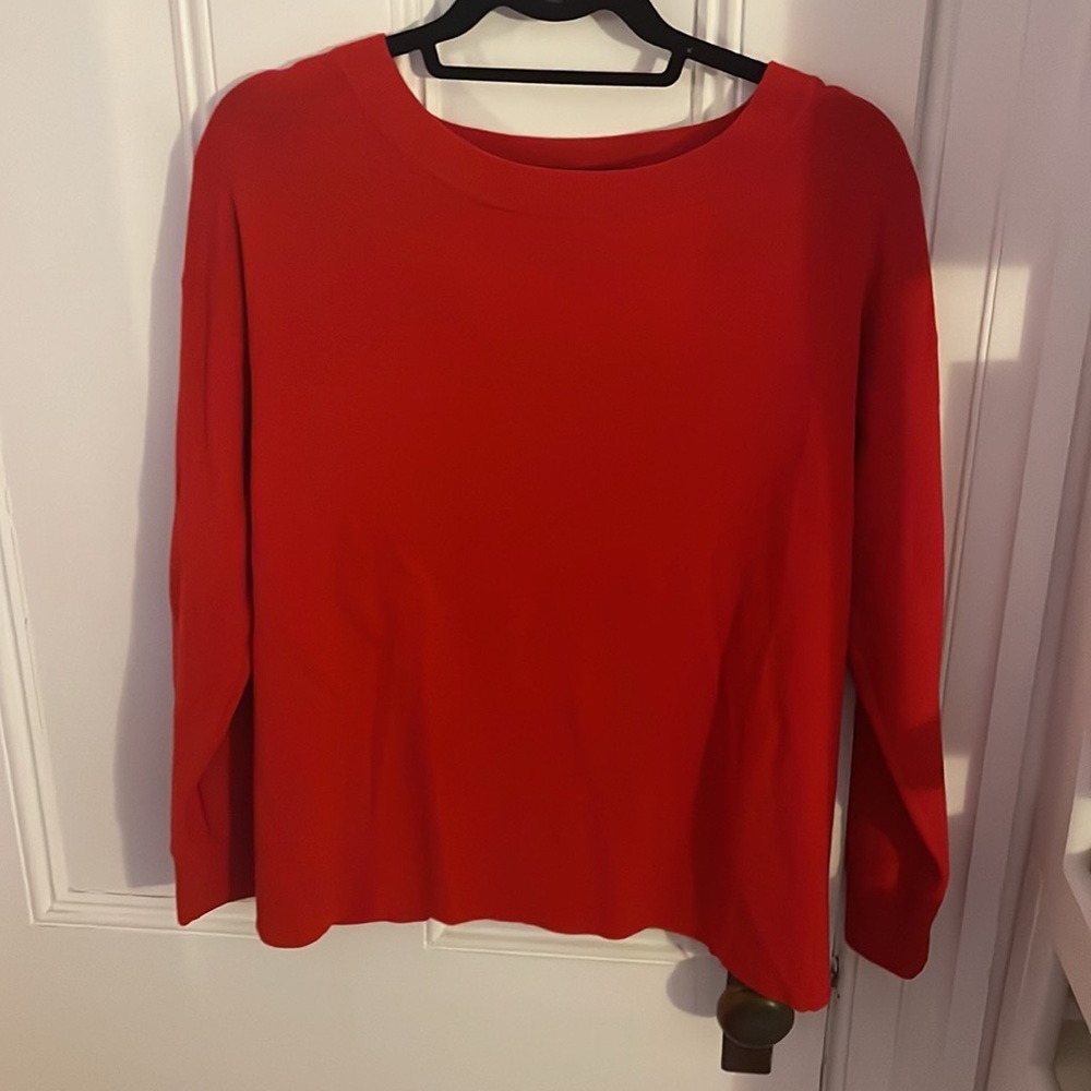 Alice + Olivia Ruela Red Split Back Sweater - image 5